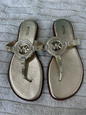 Michael Kors Gold Thong Sandals